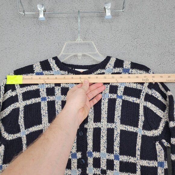 Talbots Women's Medium* Dark Blue Knit Cardigan Button Front Sweater - Picture 4 of 11